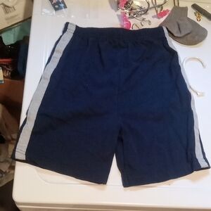 Kids Navy Blue Shorts with Gray Stripes